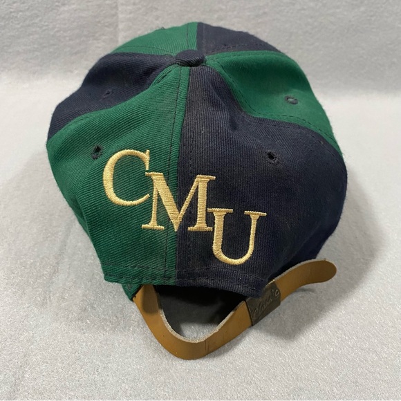 Vintage Central Michigan University CMU Hat Baseball Cap Snapback USA Made Green - Picture 3 of 6
